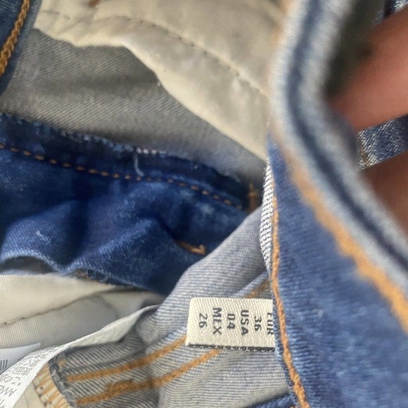 Zara Women's Size 4 Mid Rise Skinny Fit Blue Stretch Distressed Denim Jeans - Picture 4 of 8